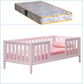 Resim Montessori Yatak, Berlin Mdf Karyola + 1 Comfort Yatak - Pembe 