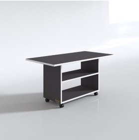 Resim Kenzlife orta salon sehpası atina gri 075*070*50 tekerlekli yemek masası 