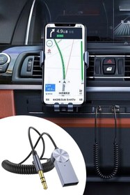 Resim Buffer ® Araba Için Telefon Konuşma Müzik Dinleme Bluetooth Aux Alıcısı Wireless Araç Kiti 