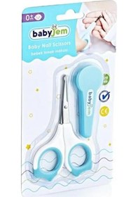 Resim Babyjem Bebek Tırnak Makası 0-12 Ay Yuvarlak Uçlu Eğimli Paslanmaz Çelik Bıçak Koruyucu Kılıflı 