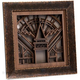 Resim Galata ArtDeco Kahverengi Ahşap Duvar Panosu 