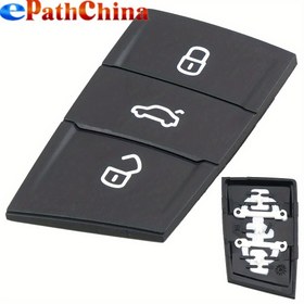 Resim ePathChina 3-Düğmeli Yedek Araba Anahtarı Fob Ped, Kauçuk Flip Tasarımı, Golf/Skoda/Octavia/Seat/Leon/Ibiza ile Uyumlu, Dayanıklı Plastik Malzeme, Araç Uzaktan Kumanda Aksesuarı 