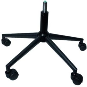 Resim fullreyon Siyah Konik Metal Yıldız Ayak + 5 Tekerlek+140'lık Amortisör Seti 