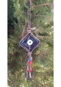 Resim Keçi Kılı İp Cam Nazar Boncuğu Kötü Göz Kovucu Ağaç Duvar Kapı Balkon Dekorasyonu Nazarlık Duvar Ağaç Ev Süsü 