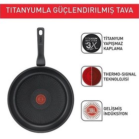 Resim Tefal Titanyum 3X Force 24 CM Tava 