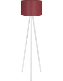 Resim 3 Ayaklı Lambader Kumaş Yuvarlak Başlık Mdf Ayak Bordo Beyaz Ly560 