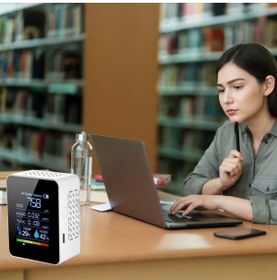 Resim Triline Dijital 5in1 Hava Dedektörü Hava Kalite Ölçüm Cihazı 