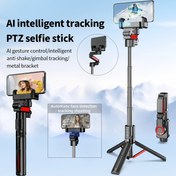 Resim Özelleştirilmiş AI Takip Özellikli Akıllı Anti-Sarsıntılı Selfie Çubuğu Gimbal, Uzatılabilir El Tipi Fotoğraf/Video Kaydı Denge Standı, Otomatik Yüz Takibi ile İdeal 