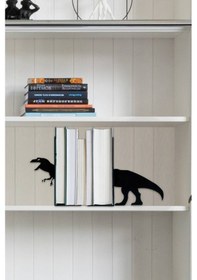Resim Hobi Demir Sanat T-Rex Figürlü Dekoratif Metal Kitap Tutucu 