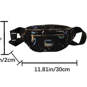 Resim 1 Adet Ayarlanabilir Koşu Bel Çantası - Güvenli Fermuar Kapatmalı ve Çok Bölmeli, Yürüyüş, Spor Salonu, Seyahat, Dış Aktiviteler için Geometrik Desen Karışık Renkler, Dayanıklı Tasarım | Günlük Stil Bel Çantası | Esnek Kayışlı 
