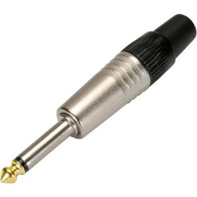 Resim Gitar Jack Fiş 6.3 mm Mono Metal Siyah*kırmızı (4887) 