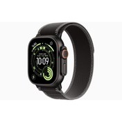 Resim Apple Watch Ultra 3 GPS + Cellular, 49 mm Siyah Titanyum Kasa ve Siyah/Kömür Trail Loop - S/M 