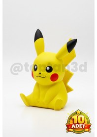 Resim 10 Adet Pikaçu Anahtarlık Hediyelik, 3d Pokemon Temalı Anahtarlık 