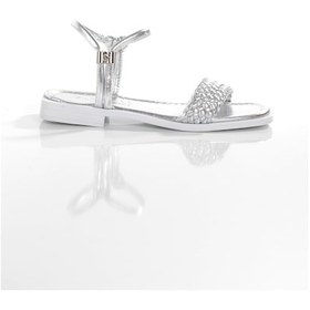 Resim Mia026-1561 Kadın Gümüş Beyaz El Örgülü Abiye Günlük-düğün-eğlence-tatil Sandaleti Gümüş 