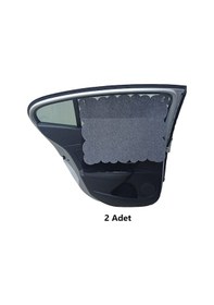 Resim Oto Güneşlik Perdesi Yan Cam Araç Perdesi Arka Koltuk Emzirme Örtüsü Gri Keçe Vantuzlu 2 Adet 