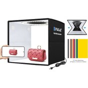 Resim Puluz 25 CM Katlanır 97 CRI Halka Işık Fotoğraf Aydınlatma Çekim Çadır Kutusu+ 12 Renk Arka Plan Siyah 