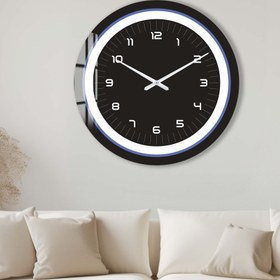 Resim Safir Dokunuş - Cam Duvar Saati - 40 cm / Siyah 