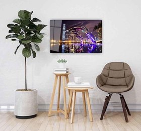 Resim Işıklı Yunuslar Cam Tablo 4mm Dayanıklı Temperli Cam 