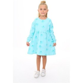 Resim Toontoy Kids Toontoy Kız Çocuk Baskılı Elbise Mint Yeşili 