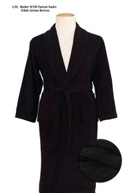 Resim %100 Pamuk Unisex Bornoz Lacivert 