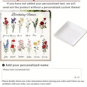 Resim Willowhaven Kişiselleştirilmiş Doğum Çiçekli Kare Altın Seramik Mücevher Tepsisi Kadınlar İçin Hediye 