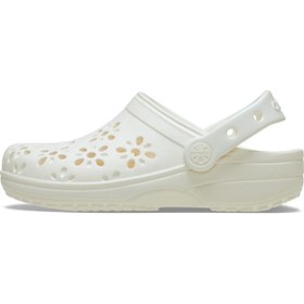 Resim Crocs Classic Floral Cut Out Clog Kadın Beyaz Terlik 210927-0WV 