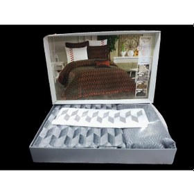 Resim Elegant 7 Parça Pike Yatak Örtüsü Seti Gri 
