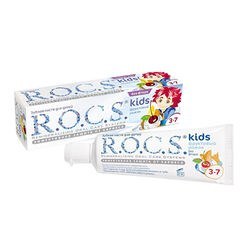 Resim ROCS Kids 3-7 Yaş Meyveli Çocuk Diş Macunu (Meyve külahı) 35ml. 