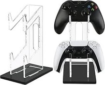 Resim ZenTiky Evrensel oyun denetleyicisi tutucu - 2 katlı çift denetleyici tutucu Nintendo anahtarı Xbox PS5 PS4-akrilik şeffaf denetleyici standı oyun aksesuarları-siyah 