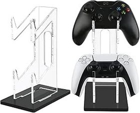 Resim ZenTiky Evrensel oyun denetleyicisi tutucu - 2 katlı çift denetleyici tutucu Nintendo anahtarı Xbox PS5 PS4-akrilik şeffaf denetleyici standı oyun aksesuarları-siyah 