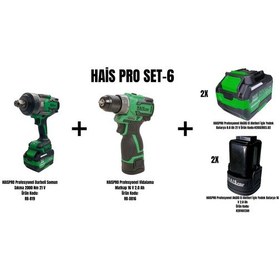 Resim Haispro Set-6 Akülü Darbeli Somun Sıkma RB-819 + Akülü Matkap 16V 2.0AH RB-DB16 