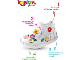 Resim Kaptan Junior İlk Adım Deri Kız Bebek Ayakkabı 