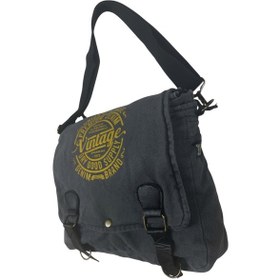 Resim Old Cotton Cargo Vintage Salaş Kaliteli Unisex Günlük Gezi Kamp Okul Postacı Omuz Çantası San Diego 32 Cm X 25 Cm GRİ 