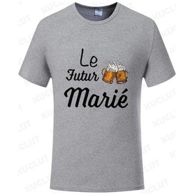 Resim Kuclut Fransız Evlilik Takımı Bekarlığa Veda Partisi T-shirt Damat Moda Grafik Düğün Tişörtkırmızıerkek Kirmizi 