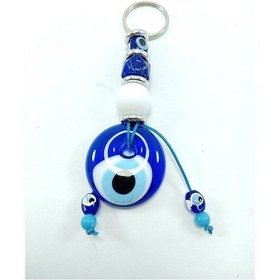 Resim Nazar Boncuğu Anahtarlık El Yapımı Cam Hediyelik Aksesuar 