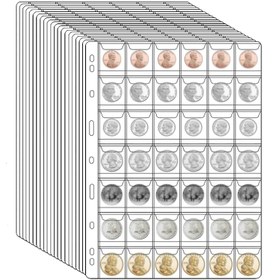 Resim 42 Cebi Para Koleksiyonu Sayfaları - 10 Sayfa, Standart 9 Delik Bağlayıcı Kılıfları için Penny & Para Organizasyonu, Dayanıklı PVC Malzeme, Beyaz Çizgi ile Şeffaf Tasarım, Koleksiyoncular ve Ofis Kullanımı için Mükemmel, Para Koleksiyonu Malzemeleri, Koleksiyoncular Aksesuarı, Şeffaf Görünüm, Sağlam Yapı 