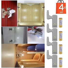 Resim 4'lü Otomatik Dolap Lambası Mutfak Banyo Gardırop Çekmece İçi Aydınlatma Menteşe Lambası 