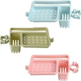 Resim River World Musluğa Takılan Sünger Havlu Askılı Sabun Hazneli Mutfak Banyo Lavabo Düzenleyici Organizer 