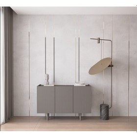 Resim Enwood Capella Gri Mdf 3 Kapaklı Raflı 120 Lık Konsol 