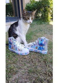 Resim Scarpe Magiche Stitch Dijital Baskılı Kız Çocuk Ayakkabısı 31-35 Numara Arası Işıksızdır Gümüş 