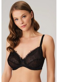 Resim Arias Closet Balenli Desteksiz Dolgusuz Toparlayıcı Dantelli Küçültücü Sütyen Siyah 
