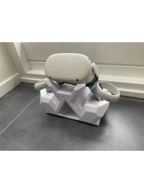 Resim Print Zone Meta Quest 3 ve 2 Uyumlu Geometrik Vr Standı - Masaüstü Gözlük ve Kumanda Tutucu Organizer 