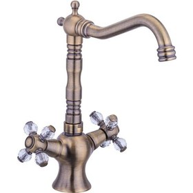 Resim İsaoğlu Yapı Antik Gold Mutfak Bataryası Eskitme Mutfak Musluğu Komple Pirinç Vintage Model Gold 