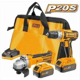 Resim Catpower Li-ion Akülü 2 Li Kombo Set Matkap Ve Avuç Taşlama 20v 2.0ah 