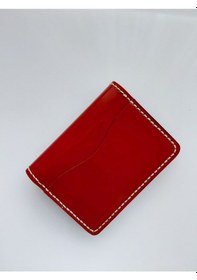 Resim Luna Luster Hakiki Deri 8 Bölmeli Taba Minimalist Krem Kartlık & Cüzdan Drc66 Bej - Taba 
