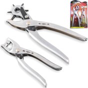 Resim Mena Rise 2'li Kemer Delme Seti - 6 Ayarlı Deri Delici + Çıtçıt Makinesi - Düğme Takma Perçin Atma Deri Kemer Çanta Kumaş Kanvas Karton Için 