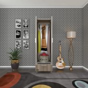 Resim Kenzlife gardırop 2 kapaklı kapılı çekmeceli şebboy 168x50x42 crd ayaklı gardolap dolap 