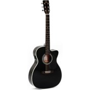 Resim Sigma 000MC-1E-BK Elektro Akustik Gitar (Siyah) 