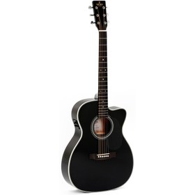 Resim Sigma 000MC-1E-BK Elektro Akustik Gitar (Siyah) 