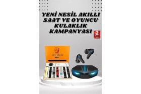 Resim TKÇ 7 Kordonlu Akıllı Saat ve Oyuncu Kulaklığı Anc Özelliği Kulak Içi Mikrofonlu Sesli Görüş 